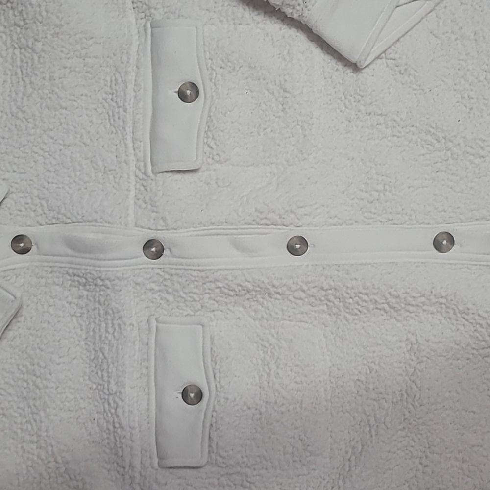 Offline By Aerie Button Up Sherpa Shacket Jacket Off White Size Medium Oversized - Picture 2 of 7